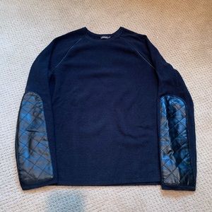 JMclaughlin sweater with Vegan leather sleeves